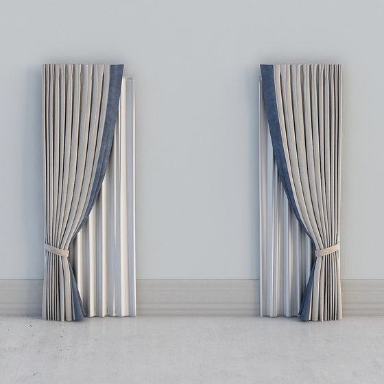 Low Poly Curtain 3D Model for Modern Design