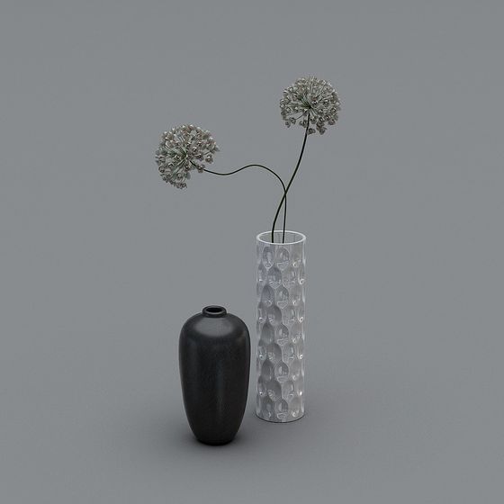 Elegant Black and Clear Vase 3D model
