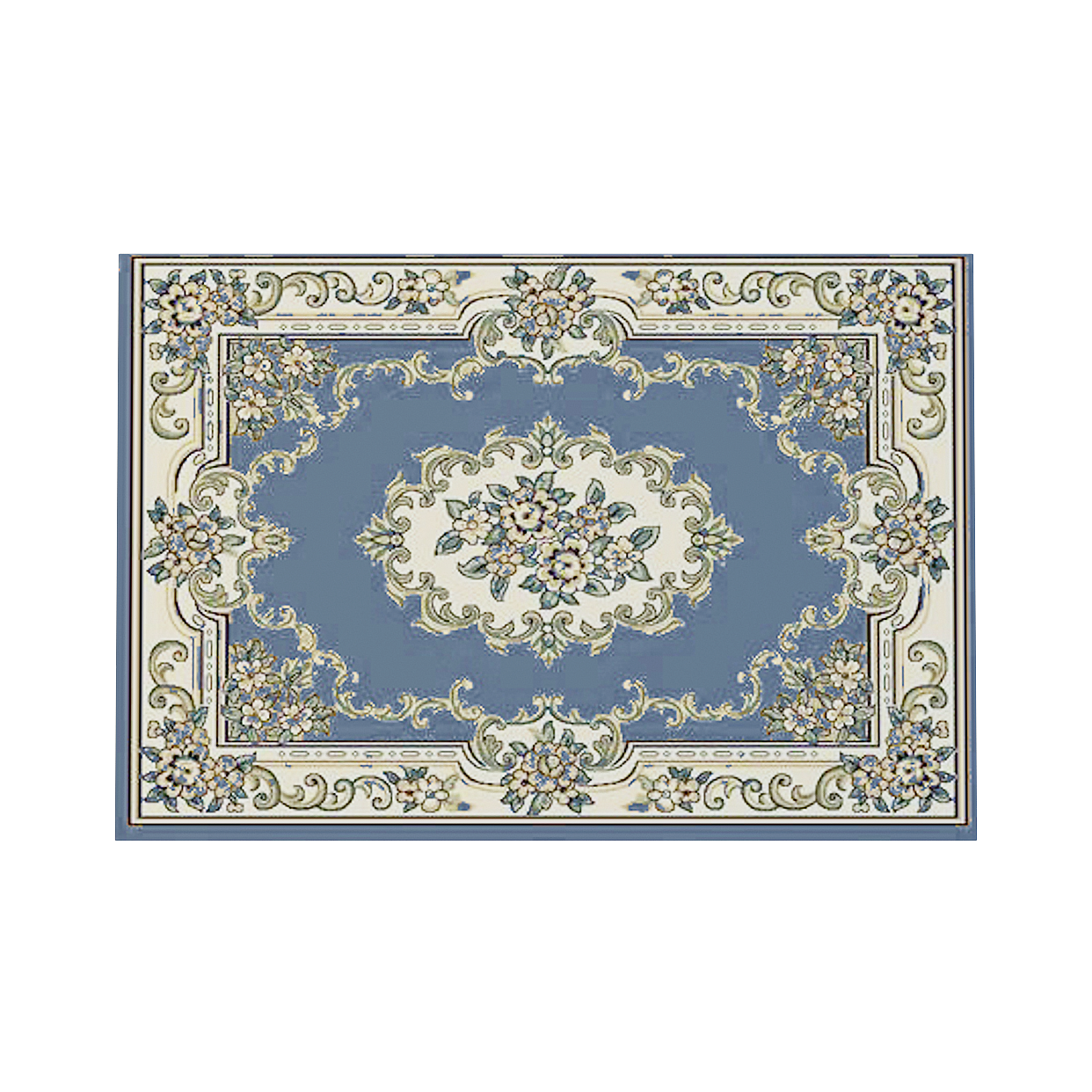 Elegant Vintage Rug 3D Model – Floral Pattern Low-Poly