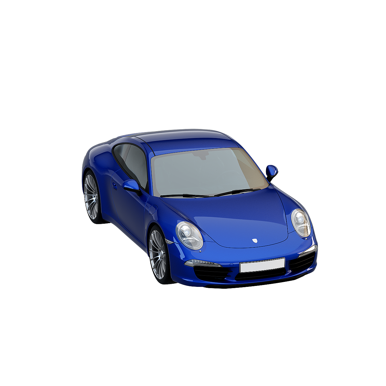 Futuristic Blue Sports Car 3D Model – Low-Poly Design