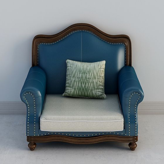 Vintage Blue Armchair 3D model