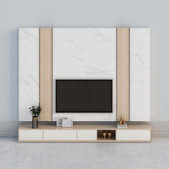 Minimalist 3D TV Cabinet Model Design