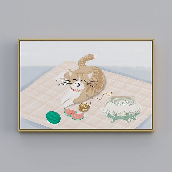 Mèo kiểu Nhật Bản treo tranh nhà hàng tươi mát nhỏ treo tường tranh trang trí phòng ăn Nhật Bản