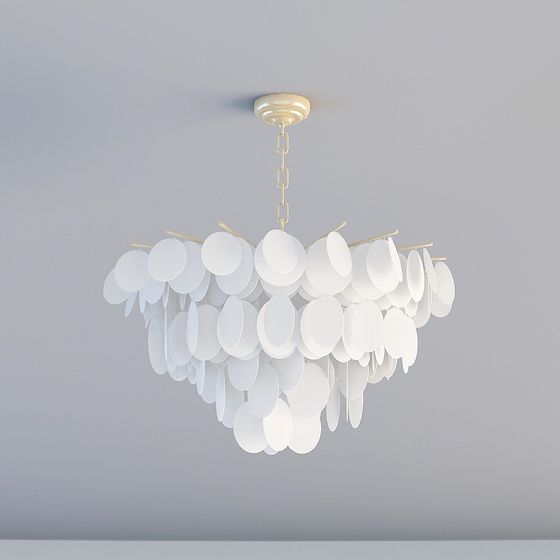 Elegant Low-Poly Chandelier 3D model