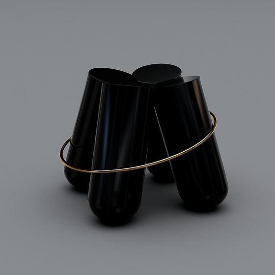 Balanced Ring Low Poly Art Installation 3D model