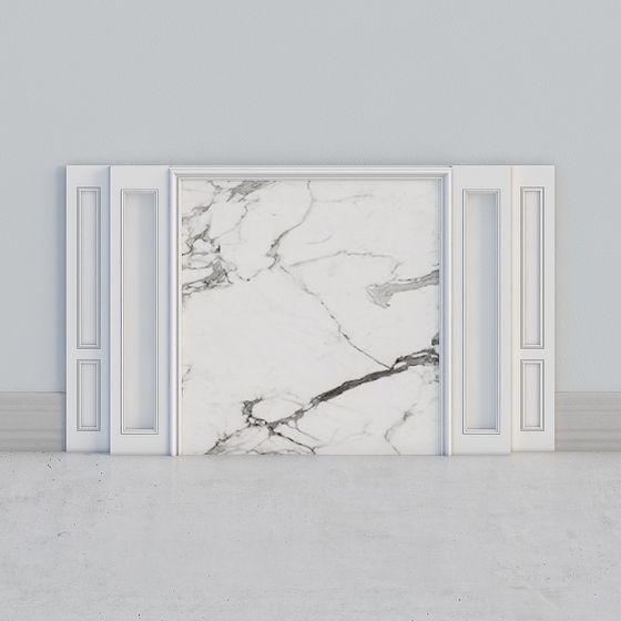 Elegant Low-Polygon Marble Door 3D model