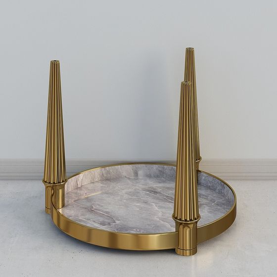 Elegant Marble Tray Stand 3D model