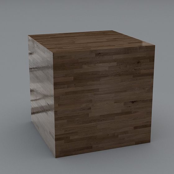Wood Grain Cube 3D model