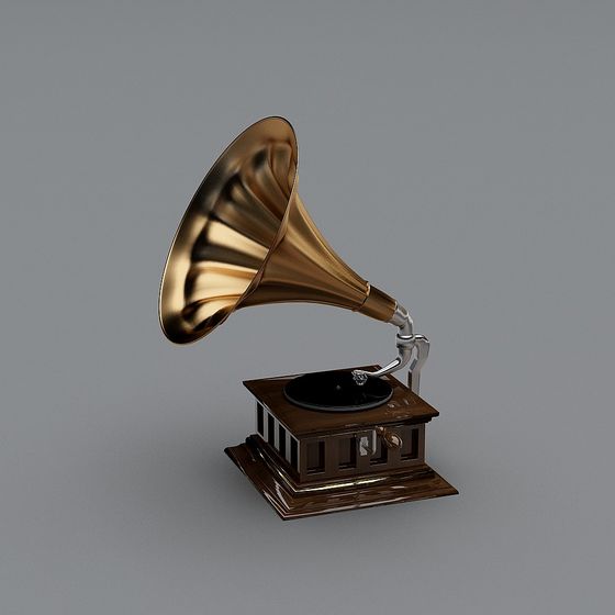 Vintage Gramophone 3D model