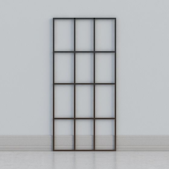 Stylish Industrial Polygonal Room Divider 3D model