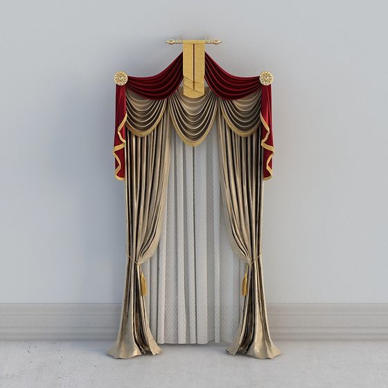 Elegant 3D Curtain Model for Visual Projects