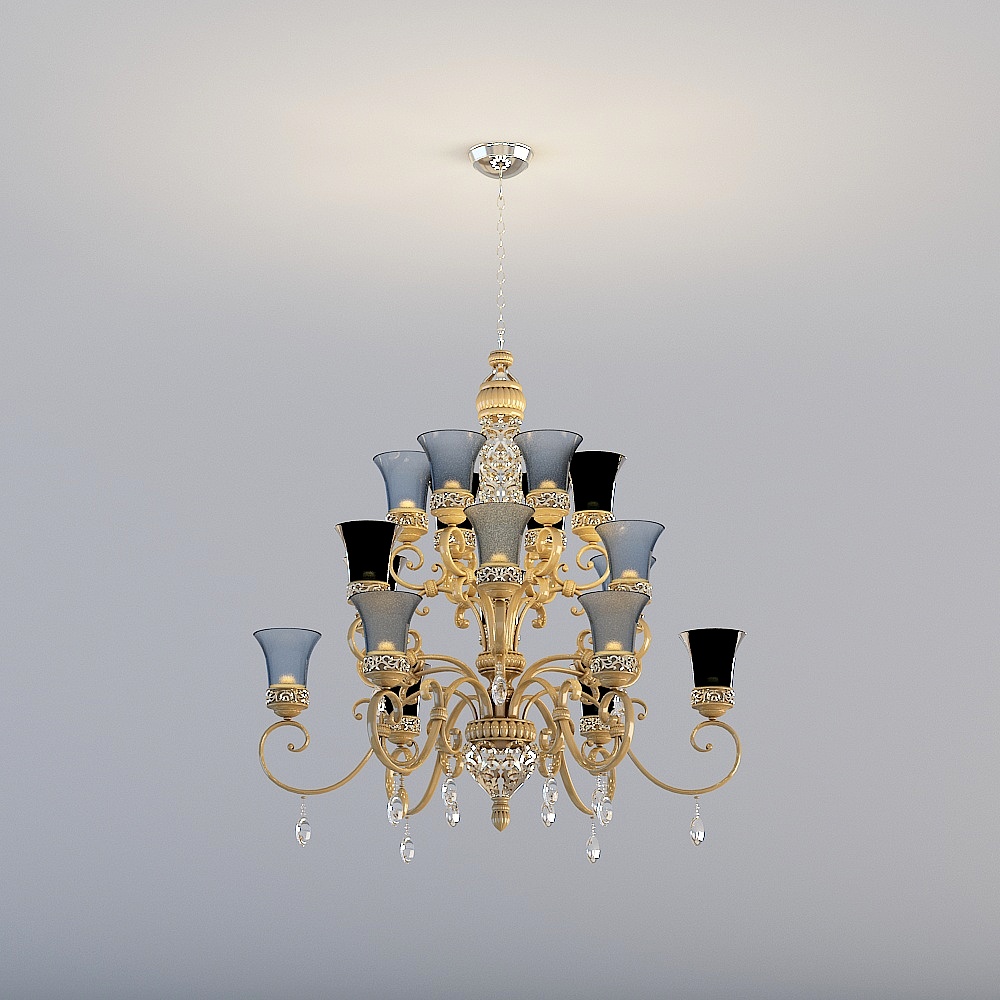 American - American living room - chandelier 2191119