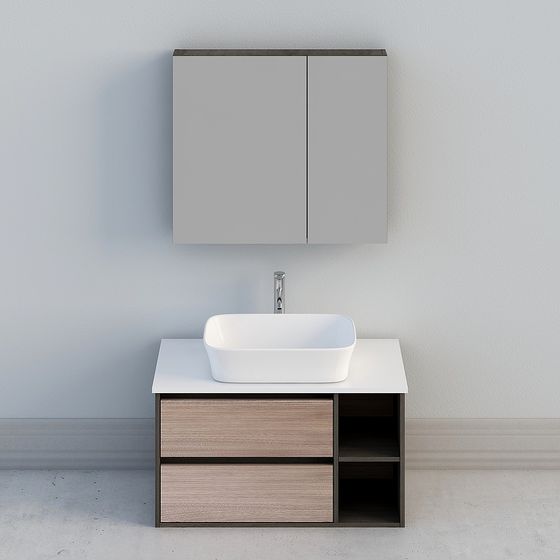 Modern Minimalist Bathroom Cabinet 3D model