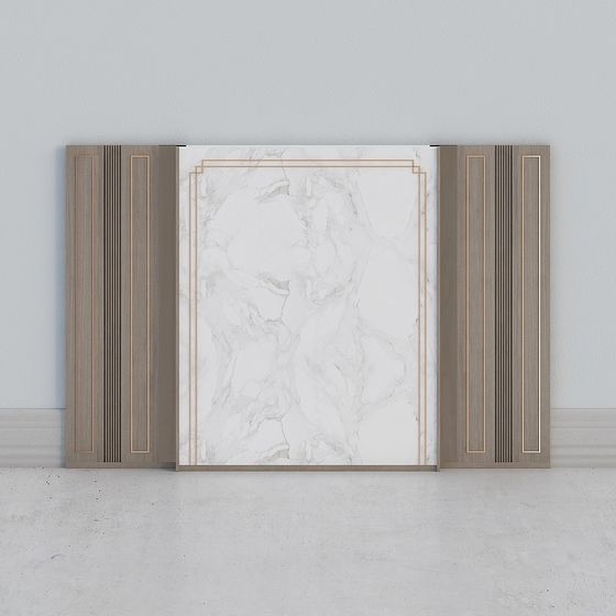 Low-Poly High-Detail Marble Screen 3D model