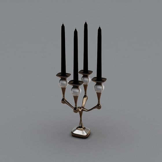 Elegant Low-Poly Candle Holder 3D model