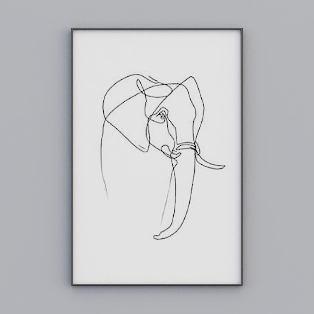 Modern minimalist line tracing abstract triple painting