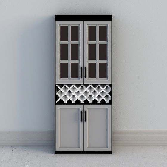 Elegant Wine Cabinet 3D Model