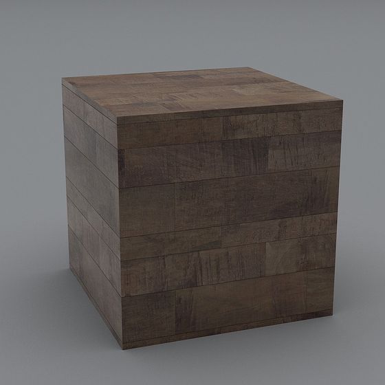 Wood Grain Cube 3D model for Creative Projects