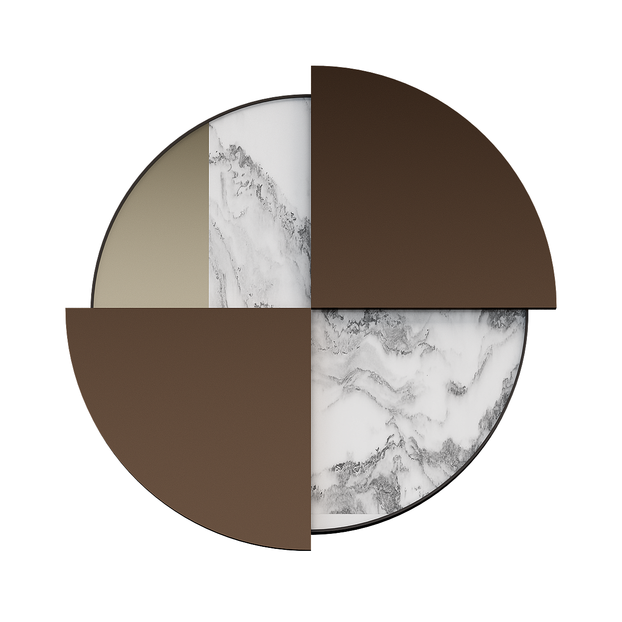 Elegant Geometric 3D Model – Marble & Metallic Split