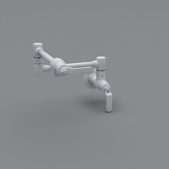 Adjustable Faucet 3D Model in Low-Polygon Style