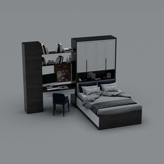 Urban Nook Bedroom 3D model for Cozy Spaces