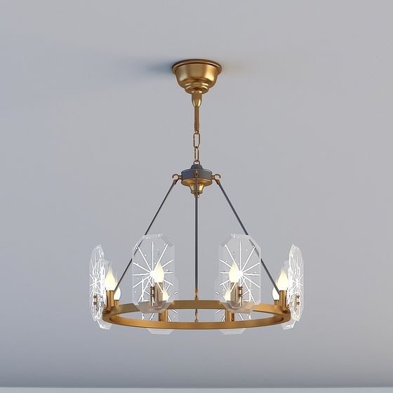 Elegant Low-Polygon Chandelier 3D model