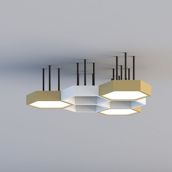 Elegant Geometric Pendant Light 3D model