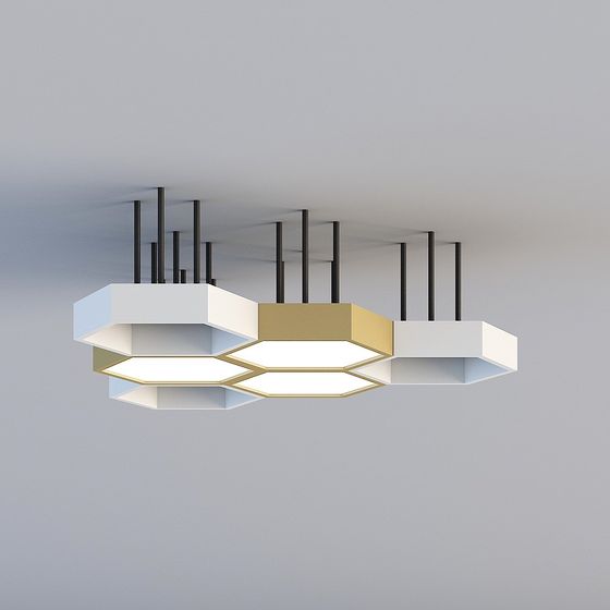 Honeycomb Light 3D model - Modern Geometric Design