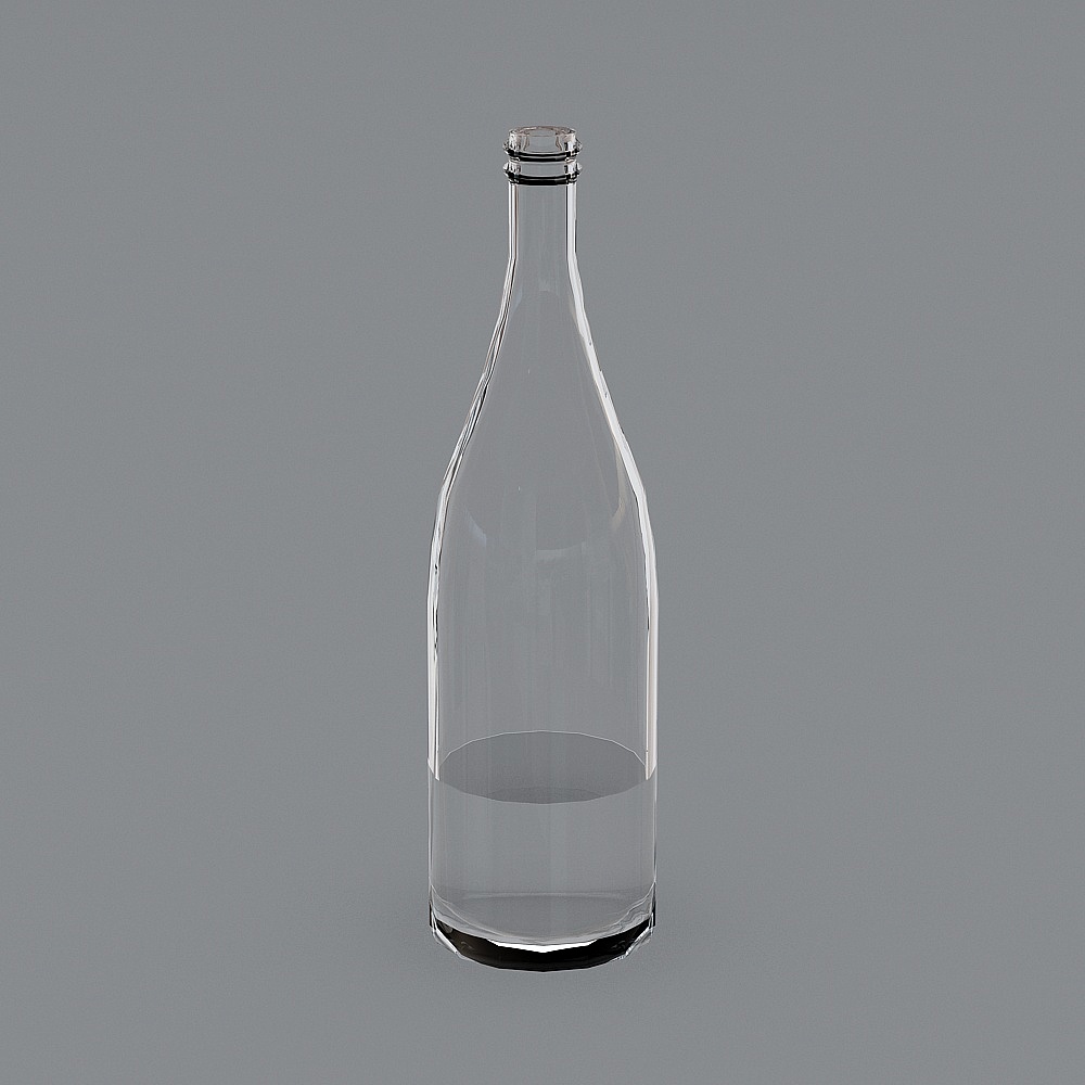 Transparent Wine Bottle 3D model