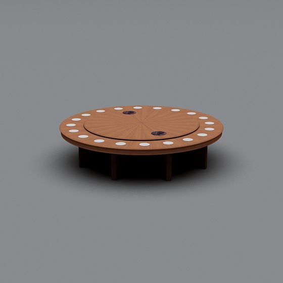 Elegant Low Poly Round Table 3D model for Interiors