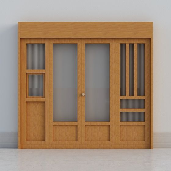 Elegant Wooden Door 3D model for Modern Interiors