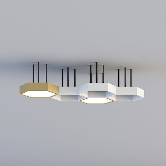 Geometric Low-Polygon Pendant Light 3D model