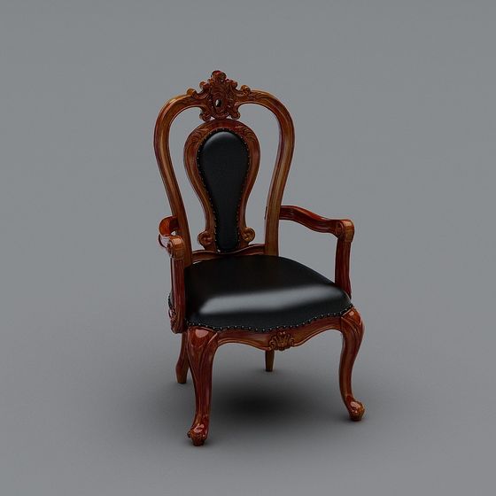 Glamorous Baroque Style Armchair 3D model