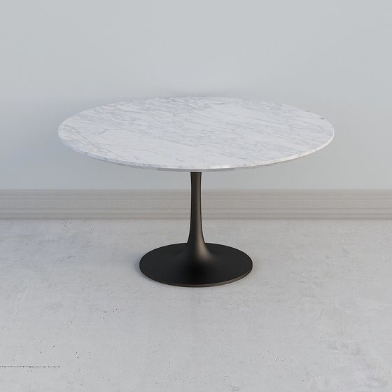 Elegant Marble Round Table 3D model