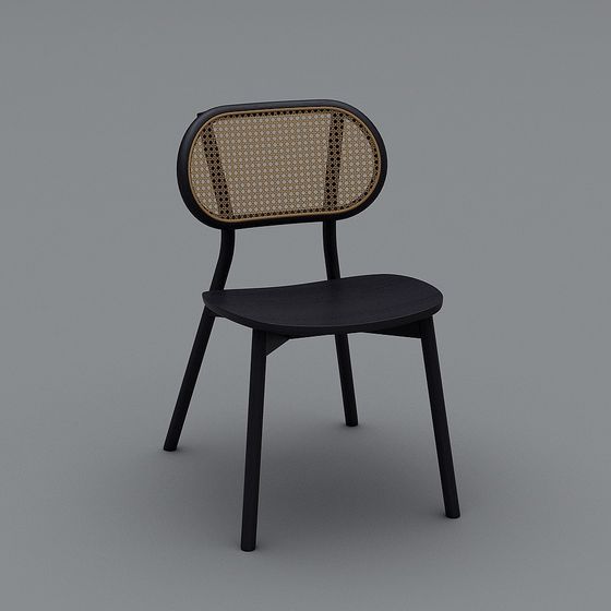 Stylish Low-Poly Dining Chair 3D model