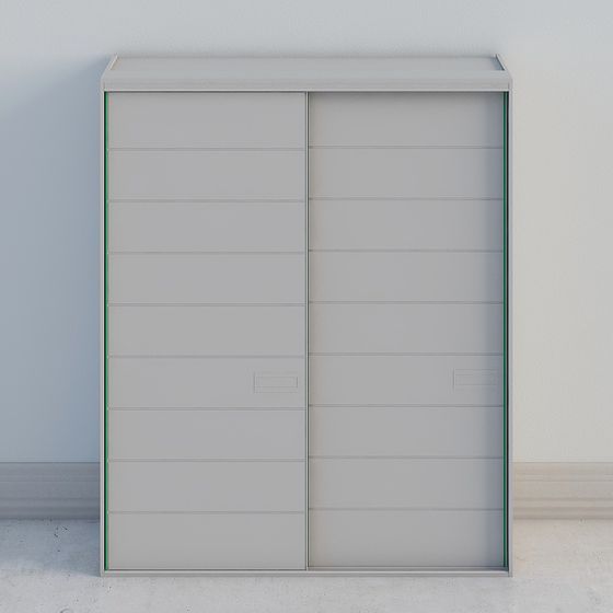 Modern Minimalist Sliding Wardrobe 3D model