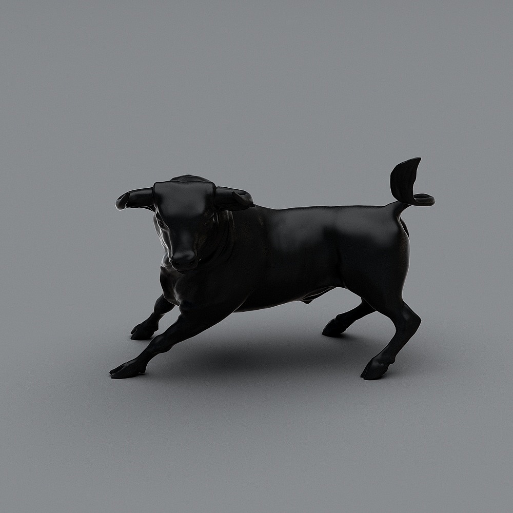 Realistic Black Bull 3D model for Creative Projects