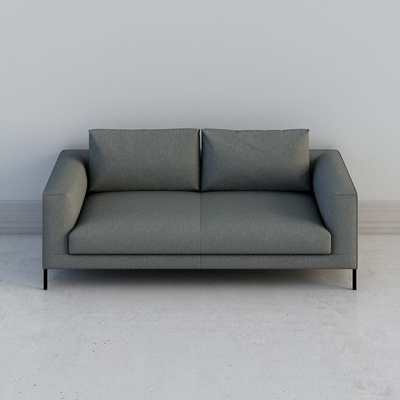Stylish Low-Polygon Sofa 3D model for Modern Spaces