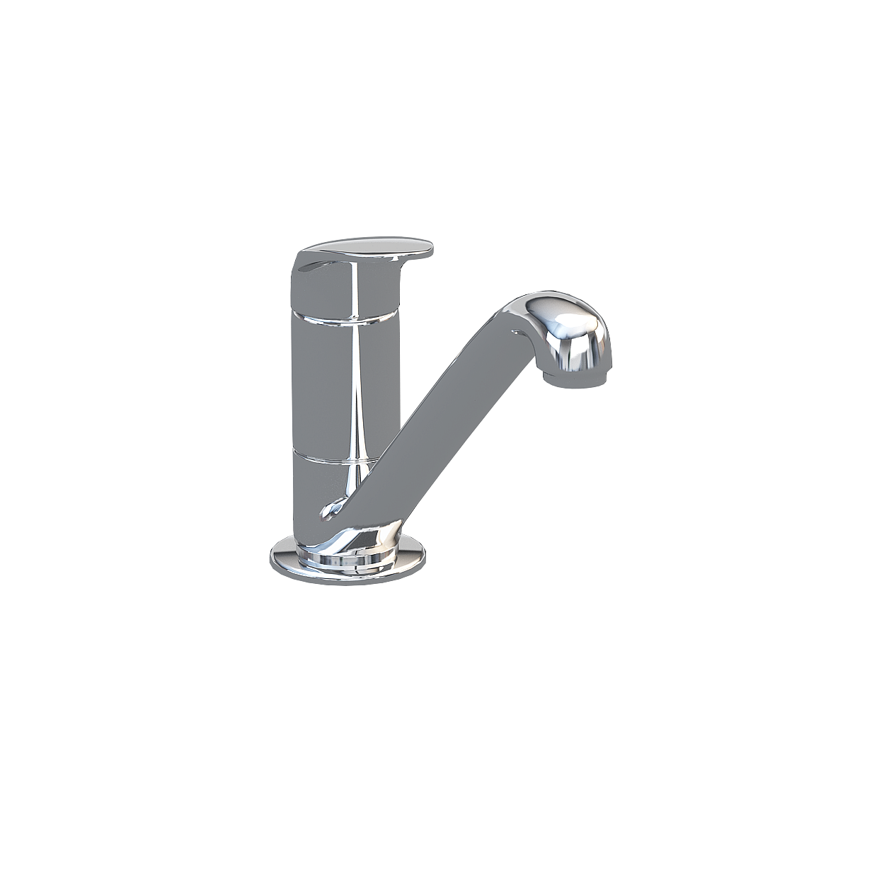 Elegant Low-Poly Faucet 3D Model – Sleek Metallic Finish