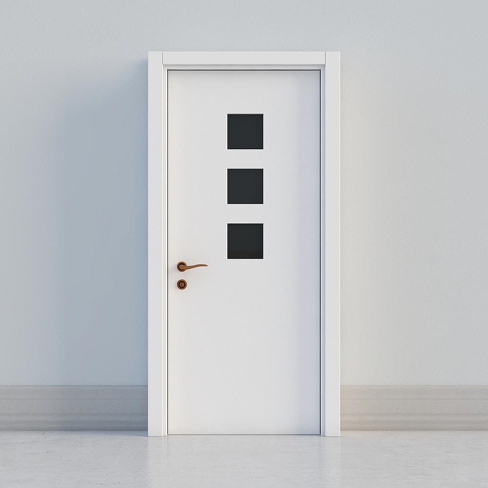 modern white windowed door