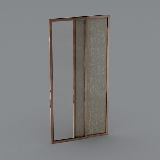 Contemporary Glass Metal Door 3D Model