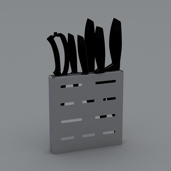 Stylish Knife Storage Rack 3D model for Modern Kitchens