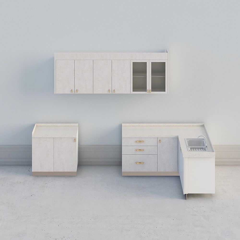 Right L-shaped kitchen cabinet 3