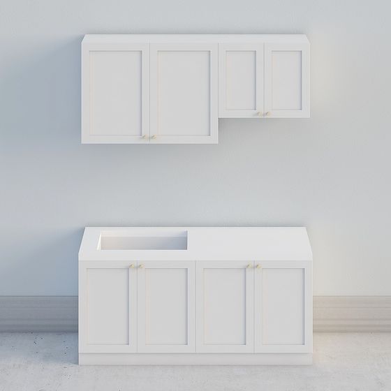 Minimalist Urban Kitchen Cabinet 3D Model