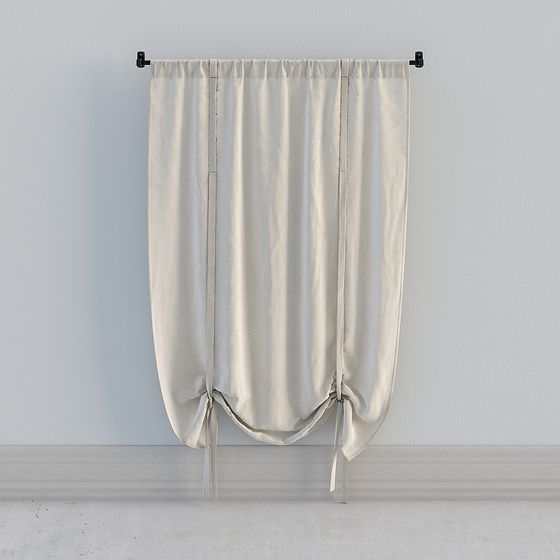 Stylish Low-Polygon Curtain 3D model