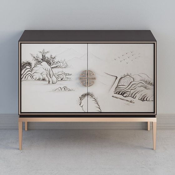 Oriental Landscape 3D Model with Low Polygon Design