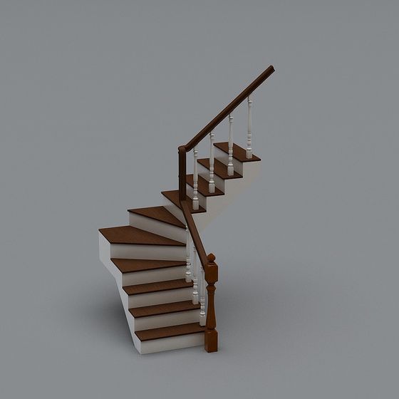 Stylish Low-Polygon Staircase 3D model