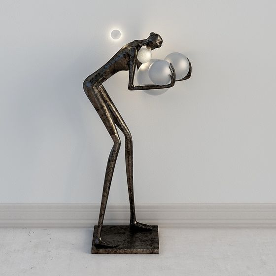 Balance Low Polygon 3D Model for Modern Art