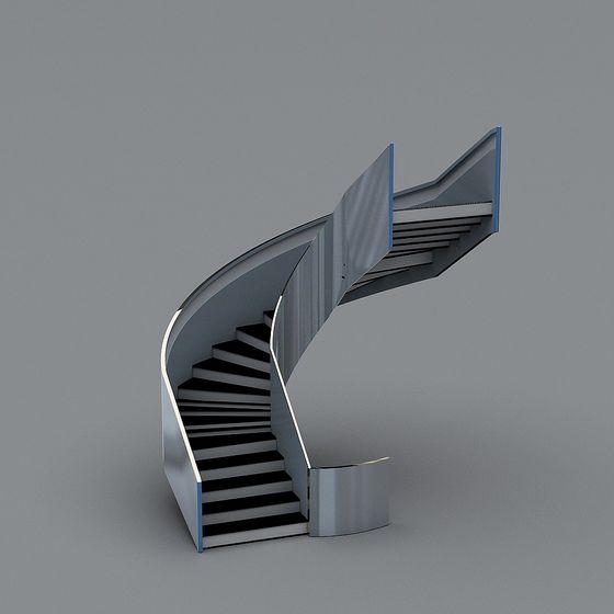 Futuristic Low-Poly Staircase 3D model