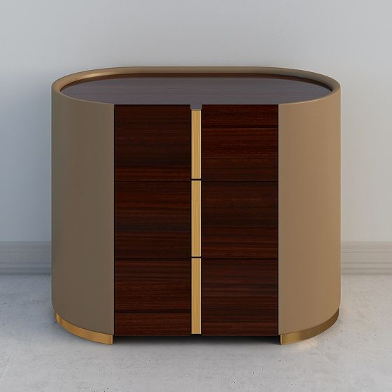 Curved Storage Cabinet 3D model for Modern Aesthetics